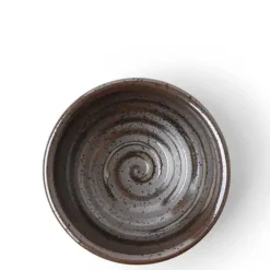 MIYA Company Sauce Dish Black Crystalline Swirl