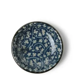 MIYA Company Sauce Dish 3-5/8" Indigo Floral Arabesque