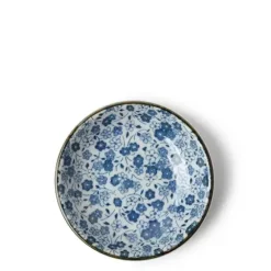 New MIYA Company Sauce Dish Indigo Flowers