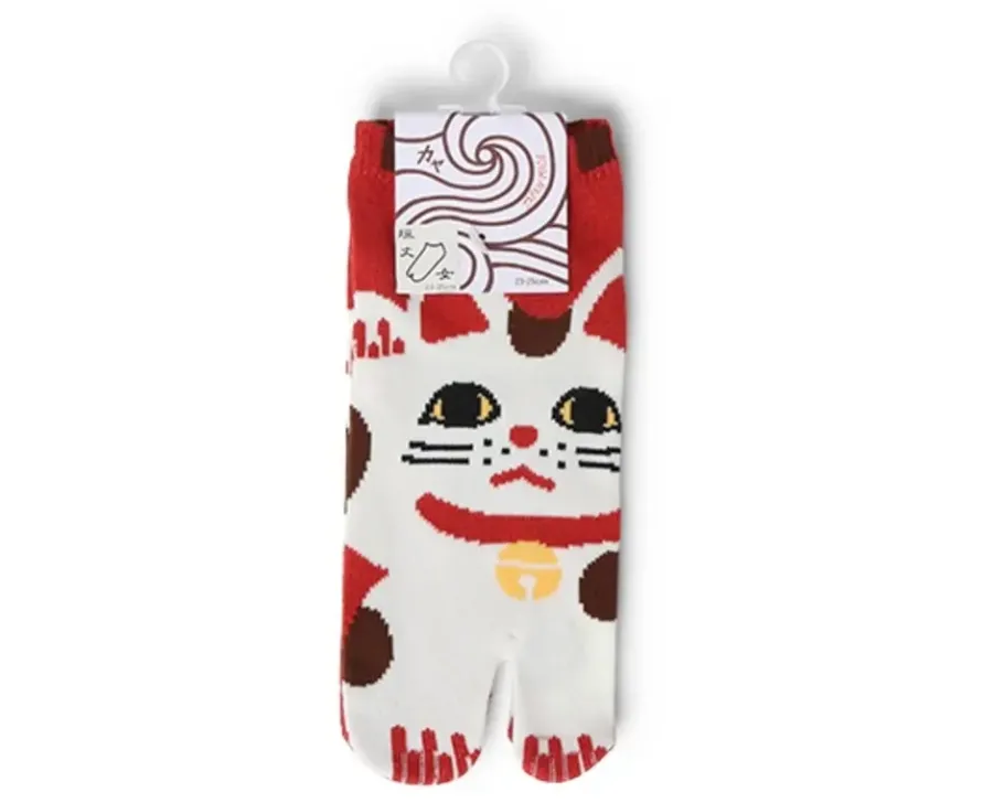 Outlet MIYA Company Tabi Socks - Maneki Neko Red