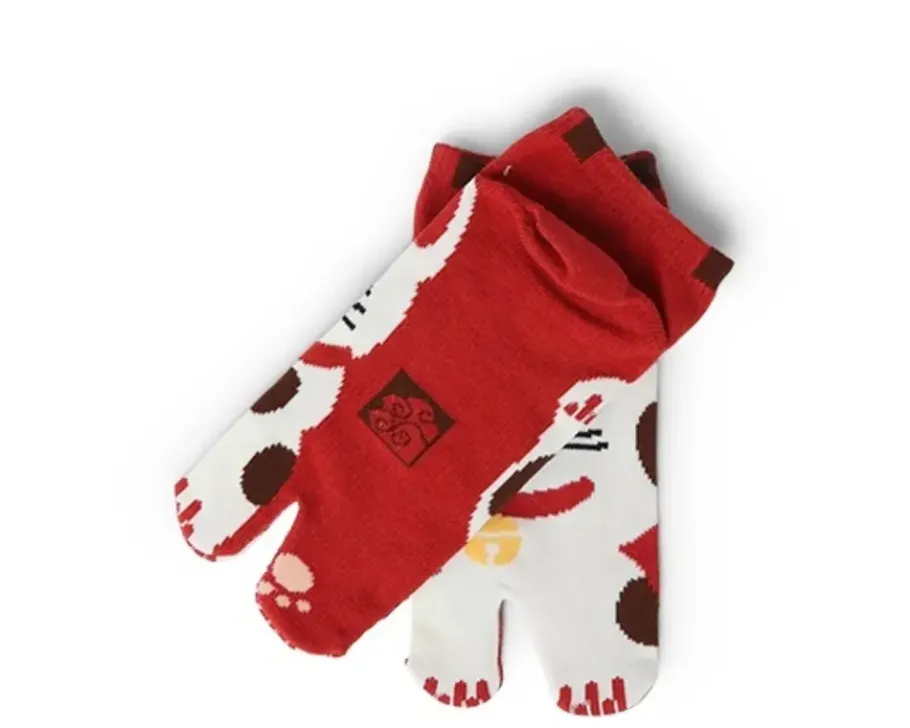Outlet MIYA Company Tabi Socks - Maneki Neko Red