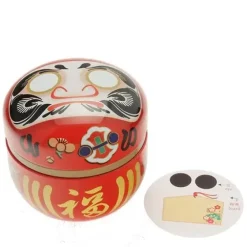 New MIYA Company Tea Canister Red Daruma "Wishes"
