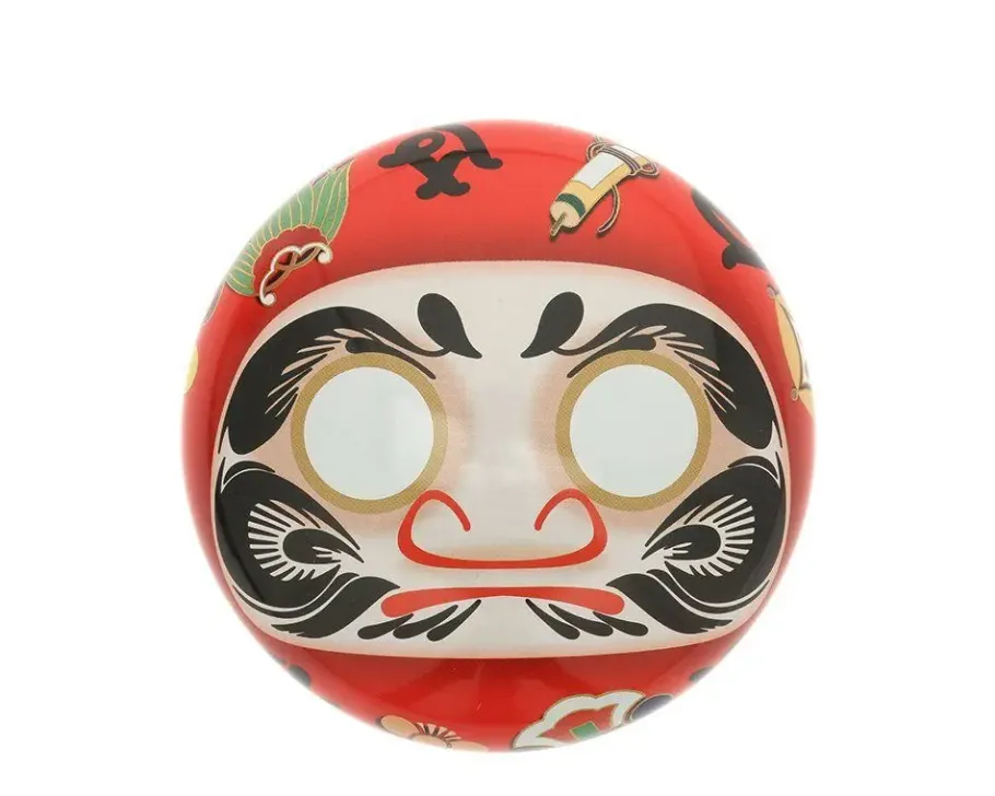 New MIYA Company Tea Canister Red Daruma "Wishes"