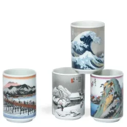 Hot MIYA Company Teacup Set Tokaido Scene 5 Oz.