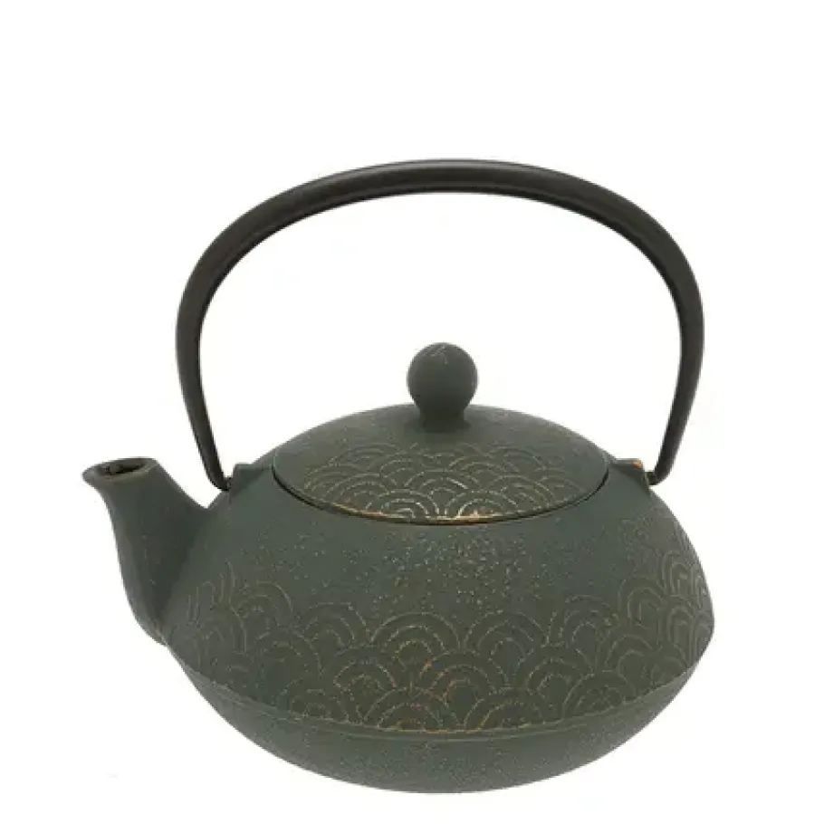 Online MIYA Company Teapot Cast Iron Bronze Waves