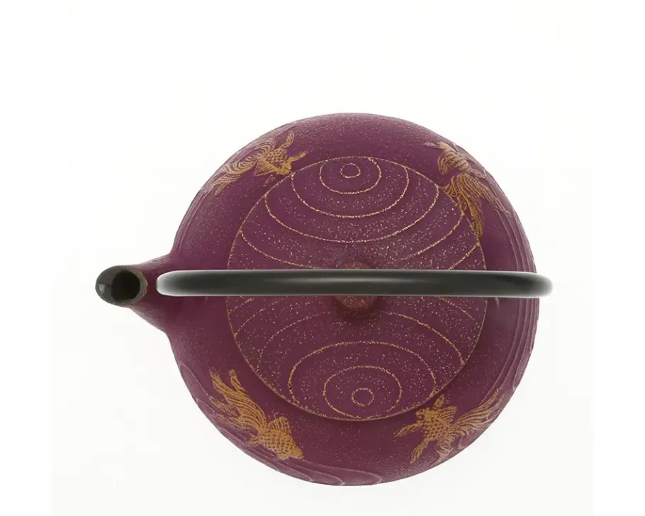 Discount MIYA Company Teapot Cast Iron Purple Goldfish