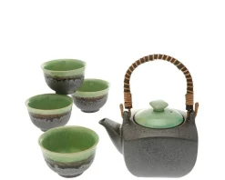 Best MIYA Company Tea Set Bronze/Jade Square