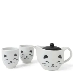 Outlet MIYA Company Tea Set Cat White