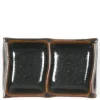 Online MIYA Company Tenmoku 6" X 3.5" Double Sauce Dish
