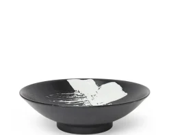 New MIYA Company White Brush Stroke 9.75" Serving Bowl