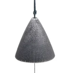 Hot MIYA Company Wind Chime Cone Pewter Ribbed 2"