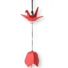 MIYA Company Wind Chime Peace Crane Red 1-7/8"